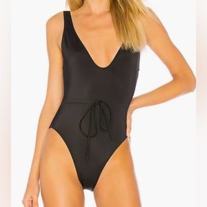 NWT SOLID AND STRIPED One Piece Black Swimsuit - new with tags!